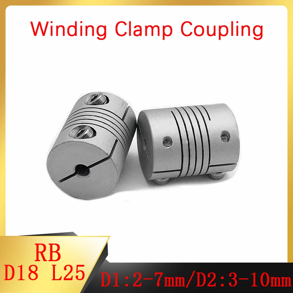 

1Pcs D18L25 Coupling RB Clamping Elastic Aluminum Alloy Motor Connector 2/3/4/5/6/6.35/7/8/10mm CNC Stepper Motor Encoder