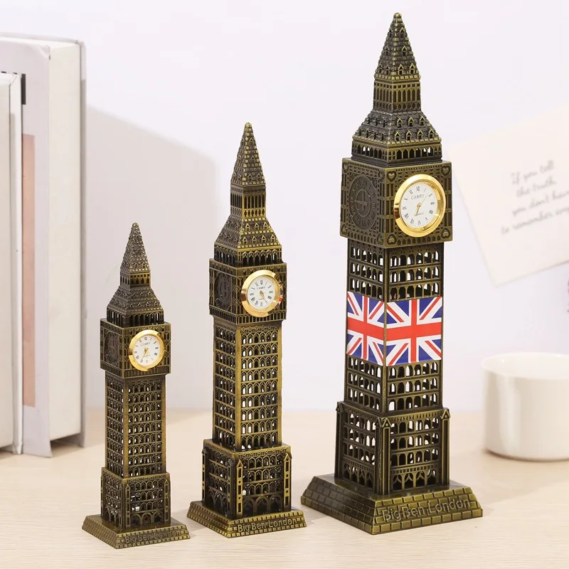 Weltberühmtes Wahrzeichen-Gebäude, Big-Ben-Modell mit Uhr, Riesenrad, für Zuhause, Büro, Schaufenster, Desktop-Dekoration, Souvenir – Detail 1