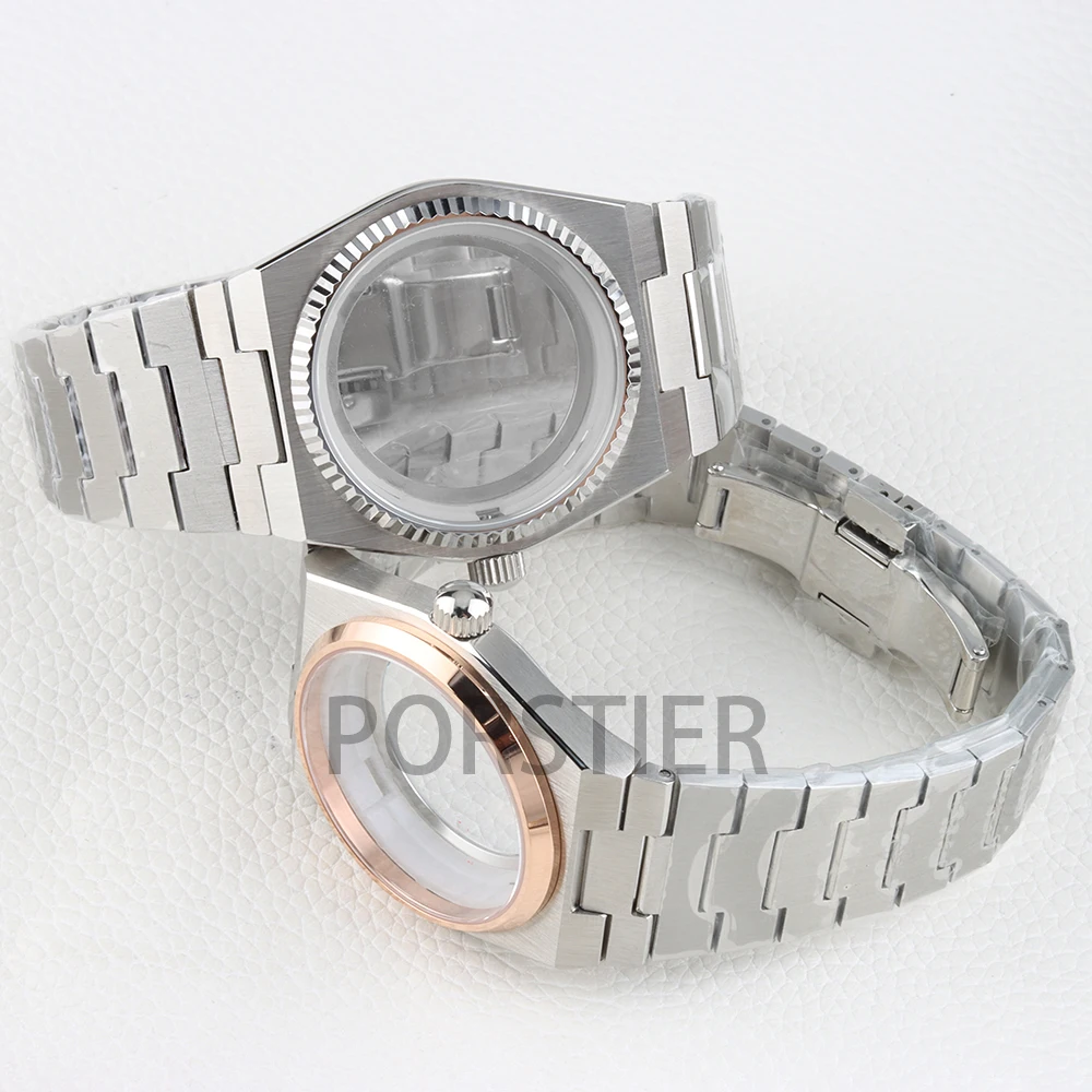 

40mm NH35 Watch Case Sapphire Glass 316L Stainless Steel 12/27mm Bracelet for PRX Super Player NH35 NH36 Movement 31.8mm Dial