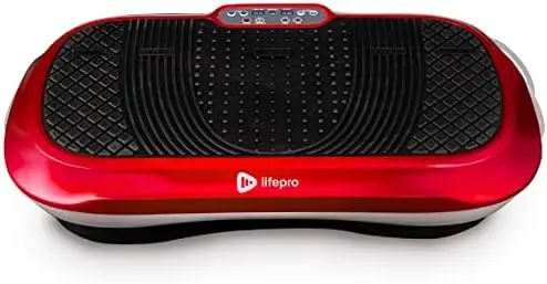 

Vibration Plate Exercise hine Red- Whole Body Workout Vibration Fitn Platform w/ Loop Bands - Home Training Equipment