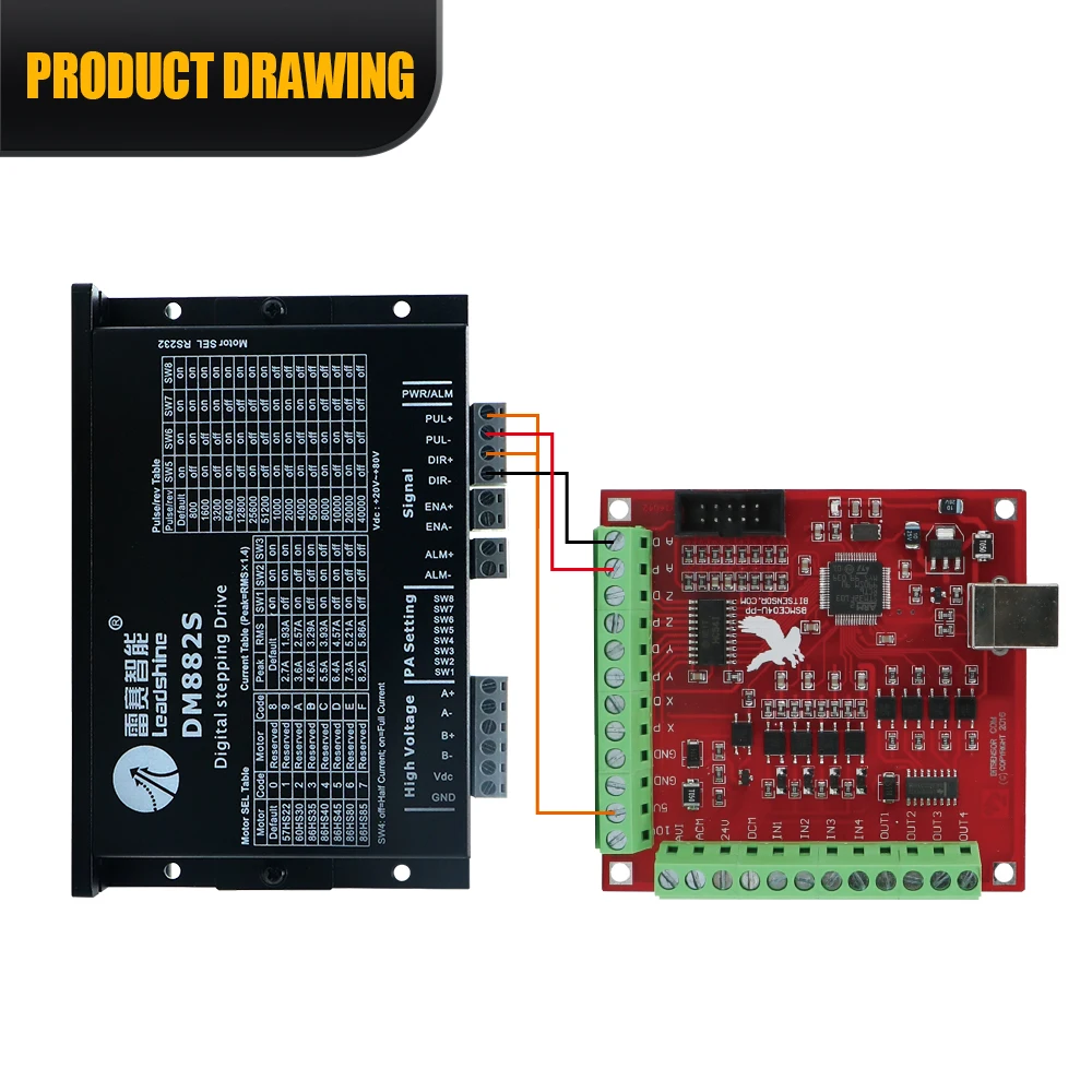 Unidad de paso digital superior HLTNC DM883S Máx. Voltaje 80V Corriente máxima 8.3A para motor paso a paso 86 NEMA34 para máquina enrutadora Cnc