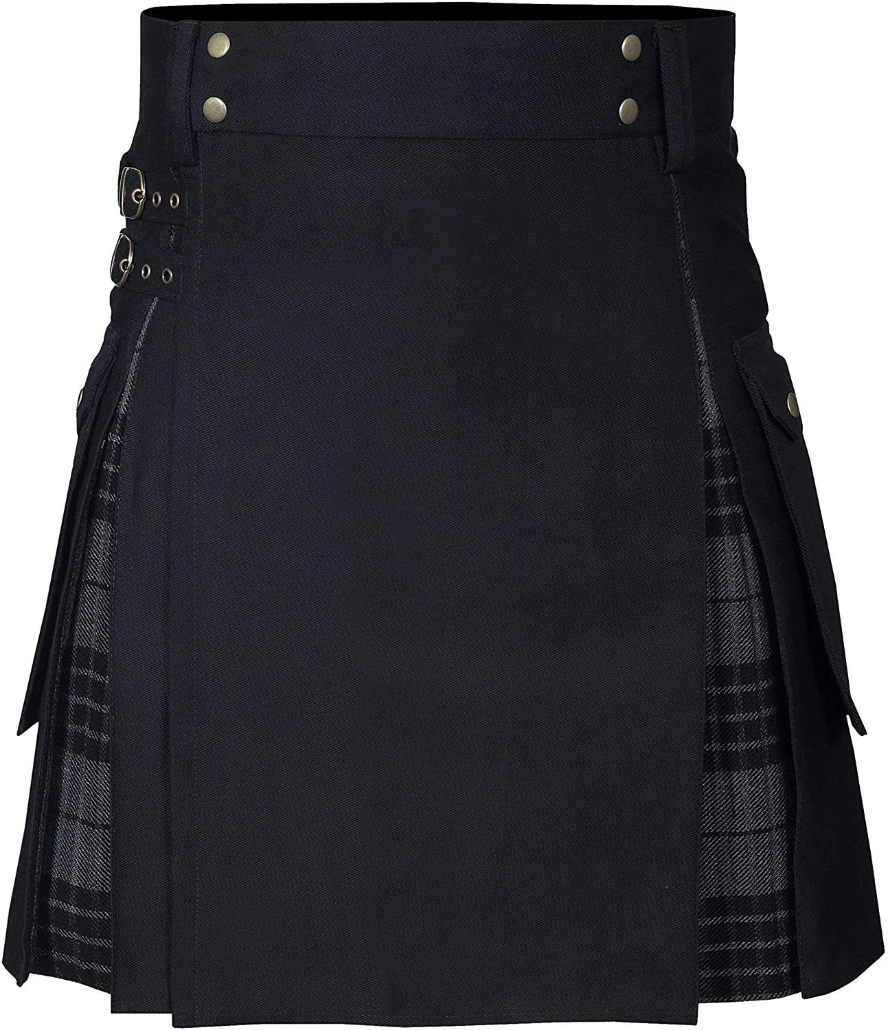 Kilts for Men, Utility Kilt, กางเกงยีนส์ผ้าฝ้าย 100% Hybrid Kilt, Modern Box Pleated Tartan Traditional Mens Kilt