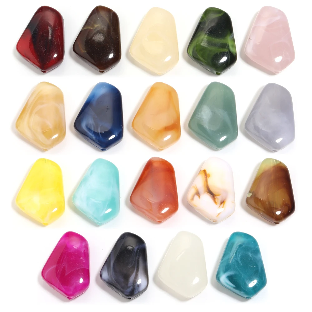 

20pcs 25x18mm Irregular Acrylic Beads Two-tone Cloud Beads Loose Spacer Beads For Jewelry Making DIY Necklace Bracelet