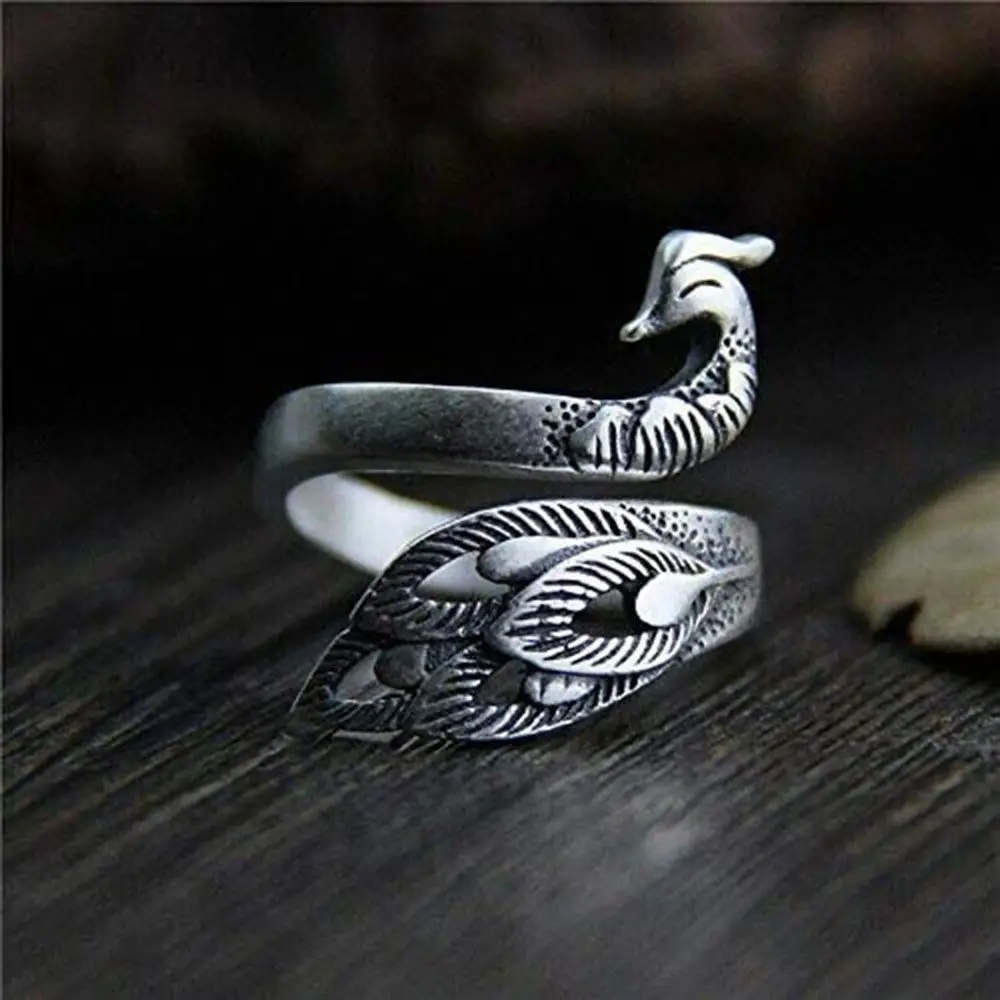 Tools Finger Wear Stainless Steel Peacock Fish Phoenix Thimble Ring Ring Sewing Accessories Knitting Loop Crochet Ring