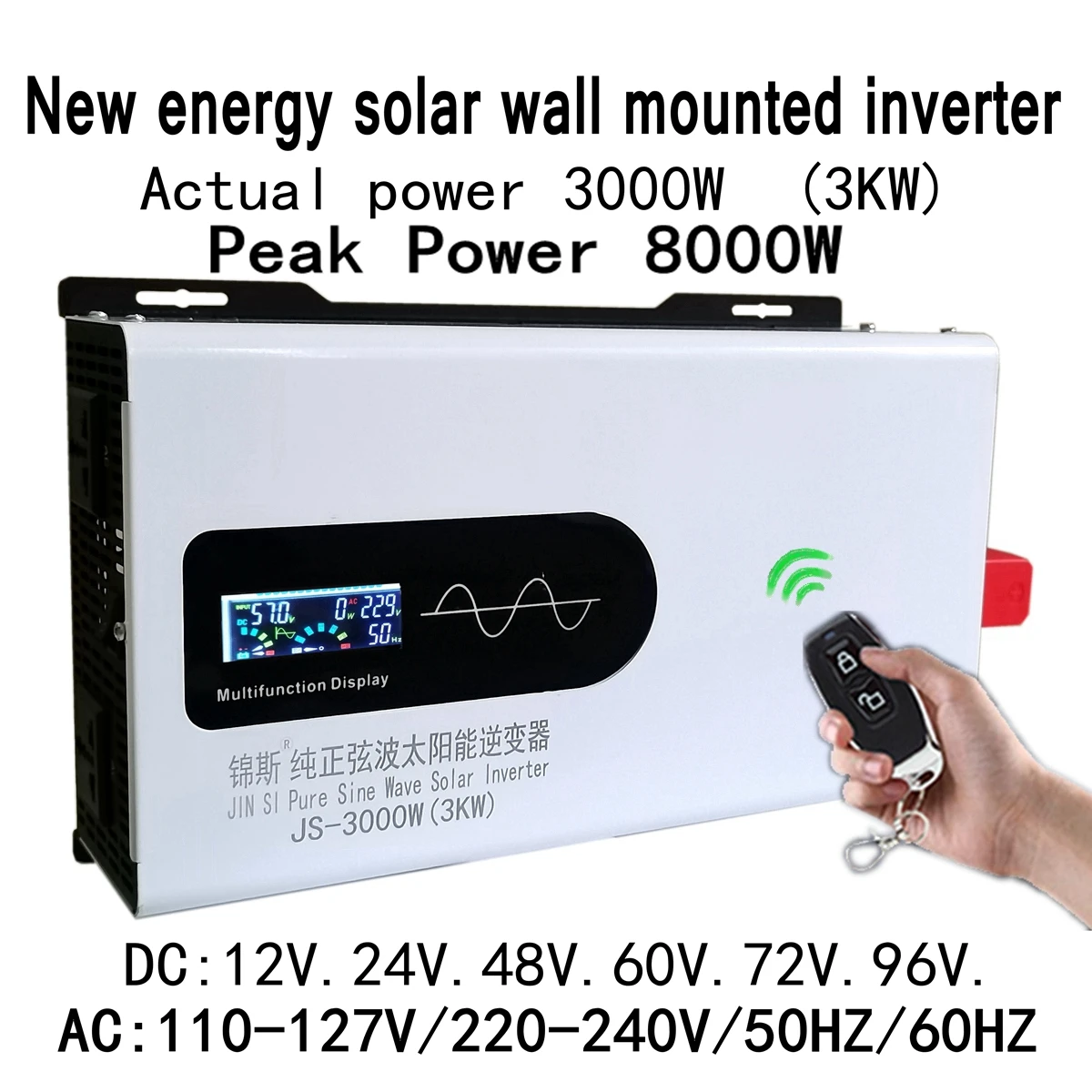 Czysta fala sinusoidalna falownik 220V przenośny Power Bank Solar 8000W 3000W DC 12V 48V 60V 72V 96V do AC 110V 120V 127V 240V