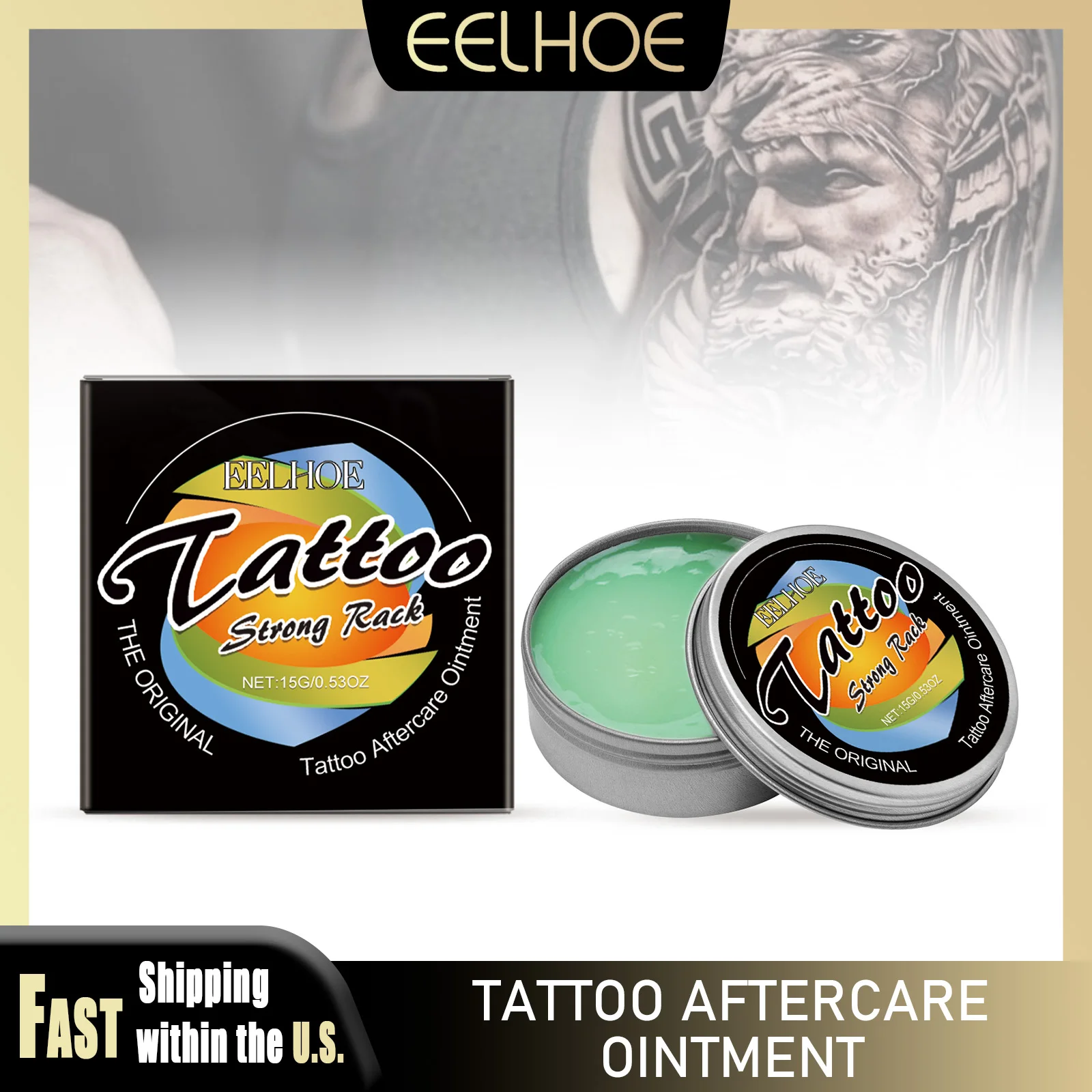 

EELHOE Tattoo Aftercare Cream Natural Nourishing Repair Skin Tattoo Healing Brighten Color Recovery Ointment Tattoo Skin Care