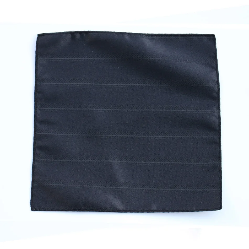 Pañuelo cuadrado de bolsillo negro clásico para hombre, pañuelo de Cachemira de poliéster de estilo británico, pañuelo Formal para el pecho, toalla de bolsillo para traje