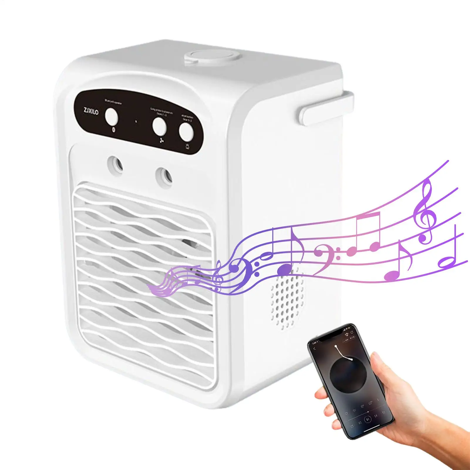 

3In1 Portable Air Conditioner 3-Speed Evaporative Cooler 1L Water Tank Wireless Speaker With Humidifier For Apartment Camping