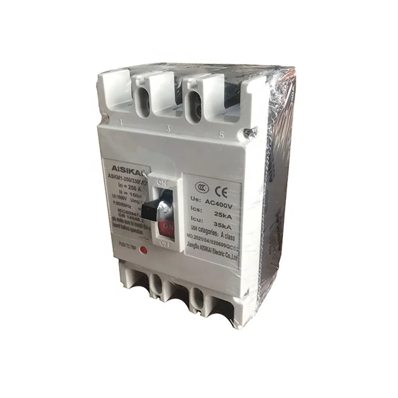 AC 400V three pole 4 pole MCCB 25KA overload protection electrical 250A air circuit breakers