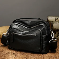 Bolso Retro de cuero genuino para hombre, bandolera de gran capacidad, alta calidad