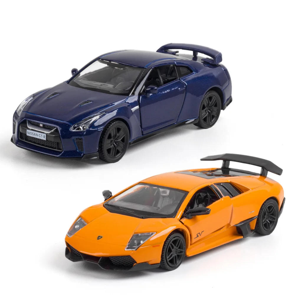 (Boxed) Simulation 1: 36 Bright Color Silent Light Series Alloy Car Model Ornament Toy