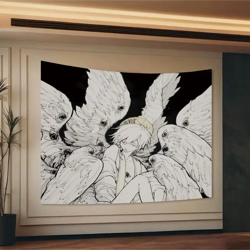 

Alien Angel Tapestry - Modern Home Style Mural, Perfect for Living Room and Bedroom, Unique Design, Bright Colors