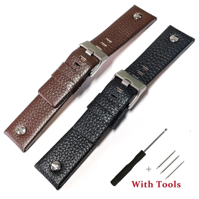 

22mm 24mm 26mm 28mm 30mm 32mm High Quality Lychee-patterned Cowhide Leather Watch Strap for Universal Watch Bracelet Accessories