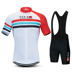 2024 Gobikful Men's UV Resistant Cycling Jersey Set 2024 Breathable Motorsports Knitted Mountain Bike Jersey