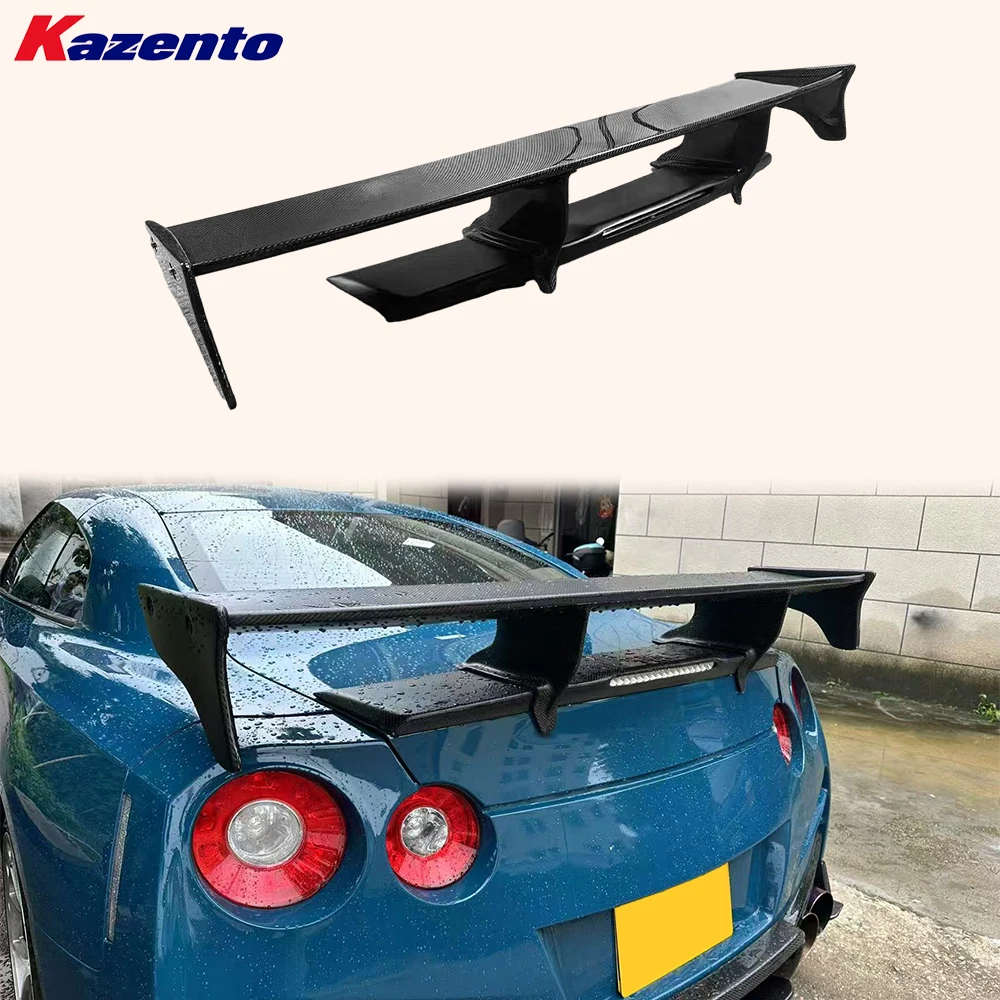 

Для Nissan GTR R35 2008-2024 карбоновый стиль TS задний багажник GT спойлер крыло с базой FRP