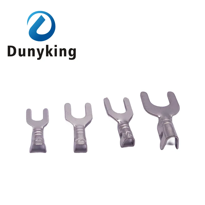 

100pcs 4.2mm Fork Terminal Block Fork-shaped Bare cold-pressed Terminal U-shaped Y-shaped Lug Grounding Lug 3.2 4.2 5.2 6.2 8.2