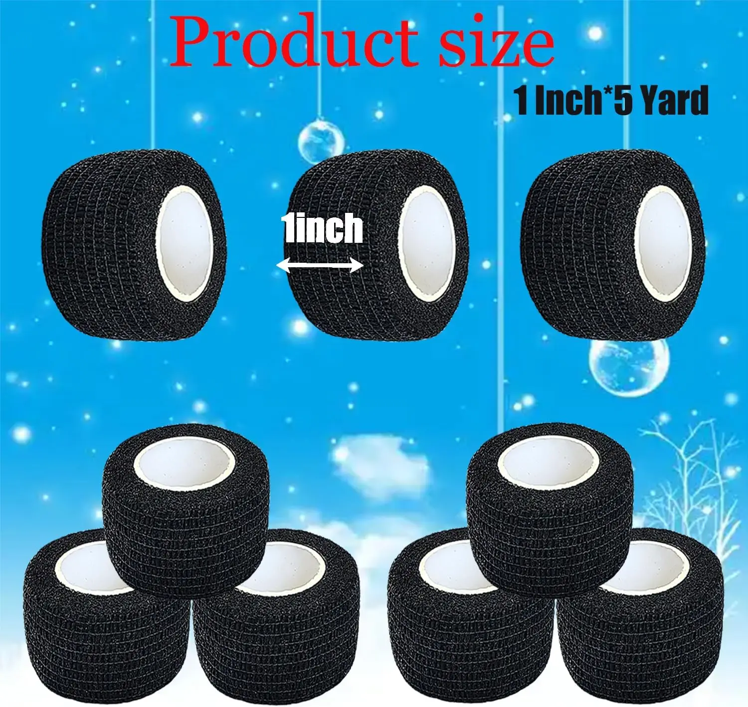 3/6/12/24/48 2.5 سنتيمتر قبضة الوشم ضمادة غطاء شريط أسود الوشم مقبض ضمادة ذاتية اللصق ضمادة مرنة قبضة التفاف الوشم Acc #4