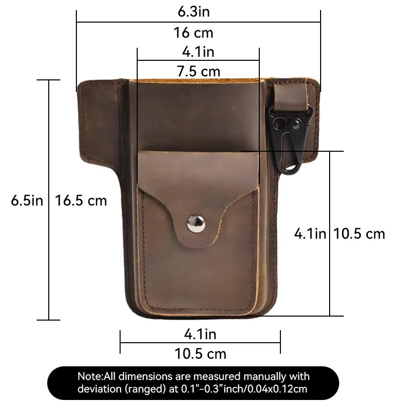 RIYAO Vintage Genuine Leather Phone Pouch For Belt Clip Waist Bag Cell Phone Cover Holster Wallet Case Pocket For Iphone Samsung