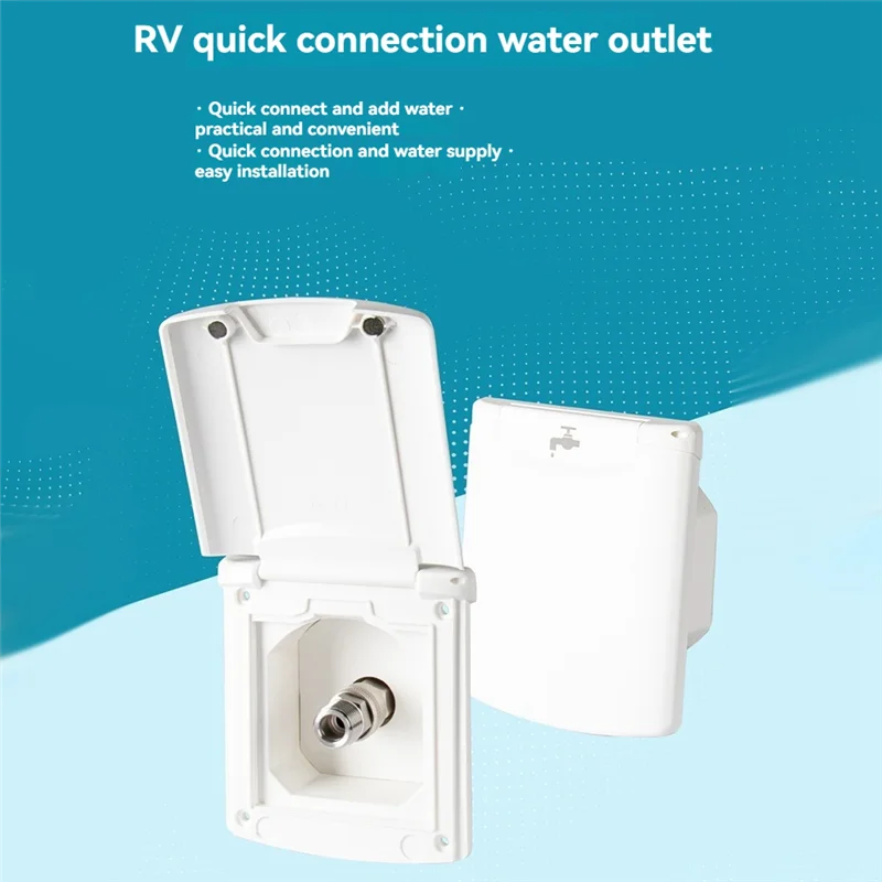 

RV Caravan Accessories Water Inlet Outlet Hatch Filter Lockable Cover With 20Mm Adapter Nozzles For Boat Marine RV Car-AB36