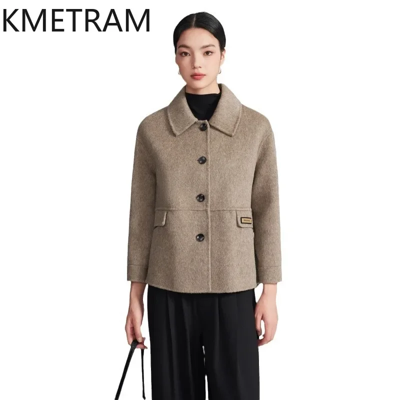 KMETRAM 100% Real Wool Jacket Women Luxury Short Coats Ladies 2024 Autumn Winter New in Outerwears Fashion Womans Clothing 코트