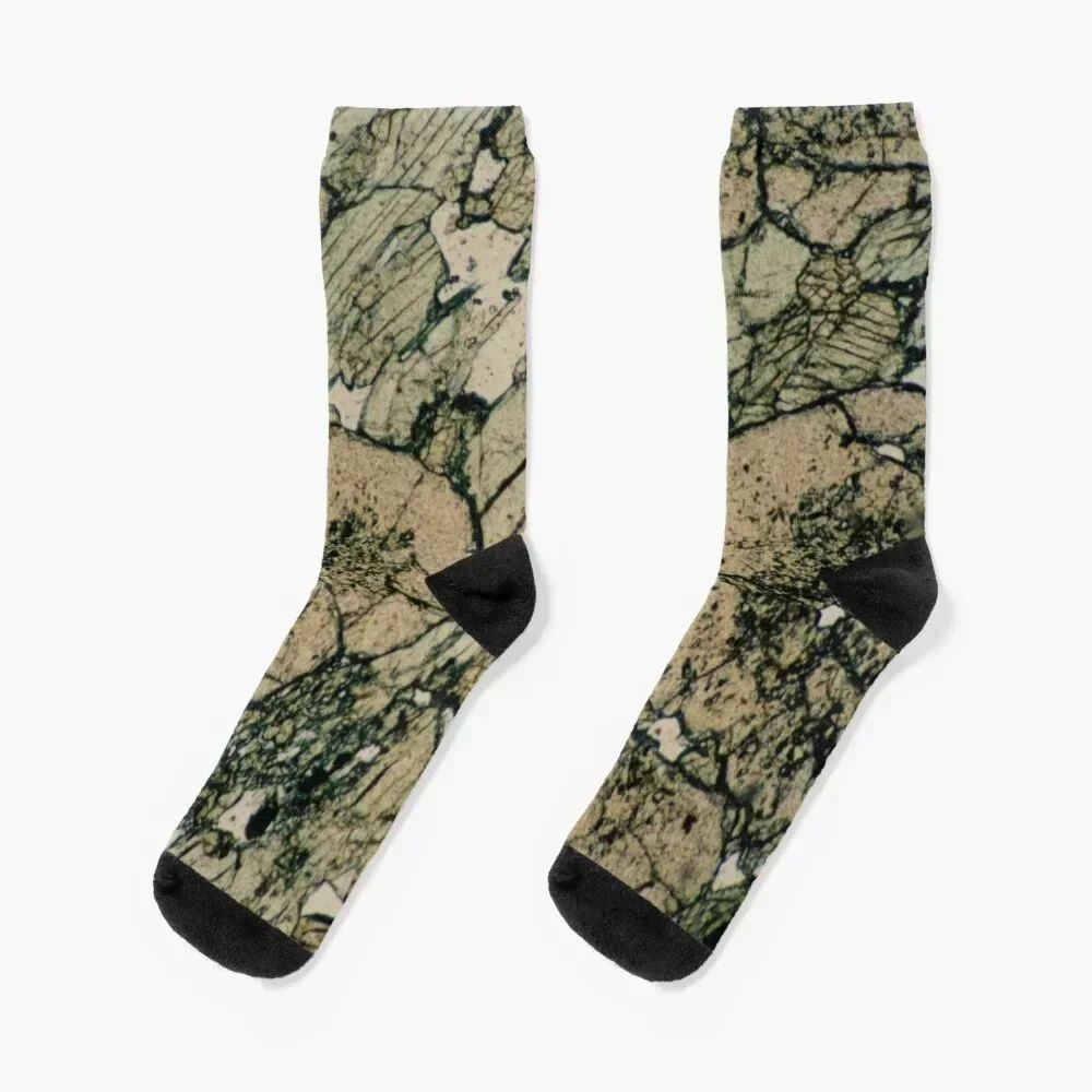 Garnet Crystals in Pyroxene & Quartz Mineral Photography Socks Thermal man winter japanese fashion Women's Socks Men's