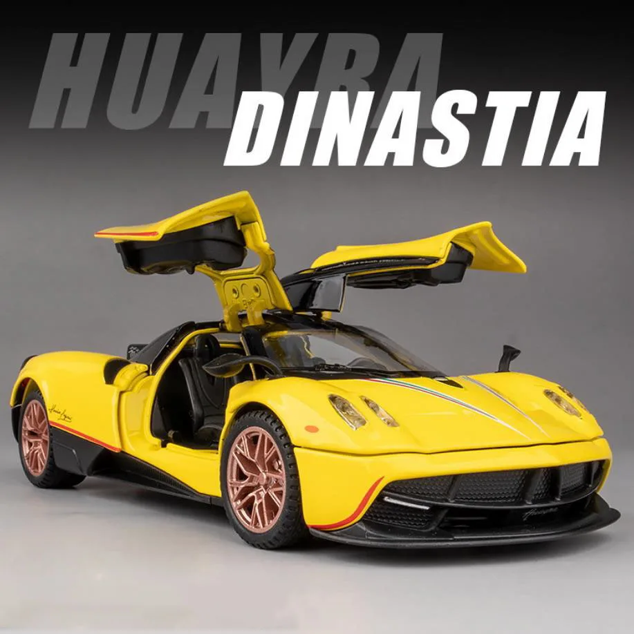 Wildani Huayra-Voiture l'inventaire en métal moulé sous pression, modèle Dinastia, super sport, avec lumière et son, véhicule à remonter, collection de jouets, échelle 1:32