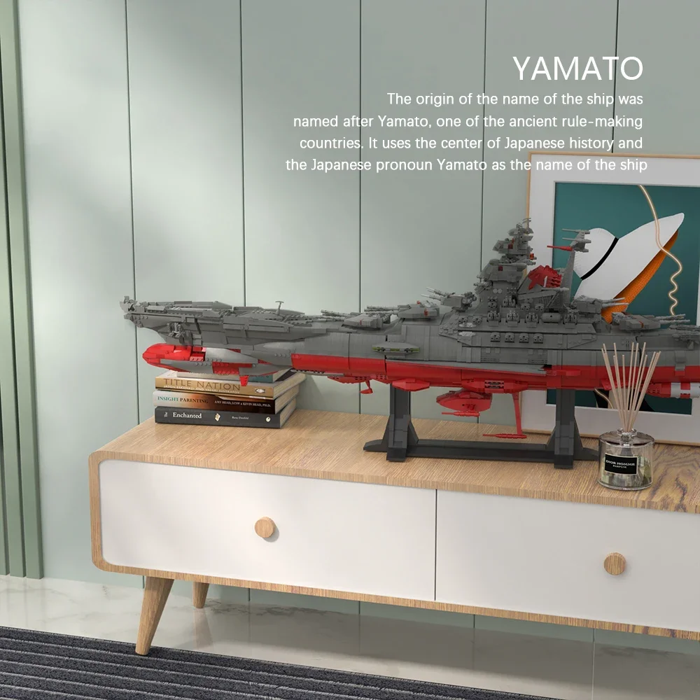 UCS Battleshipss Yamato Bausteine Set Cruiser Battles-Schiff Ziegelblock Militärisches Kriegsschiff Bausteinspielzeug für Kinder