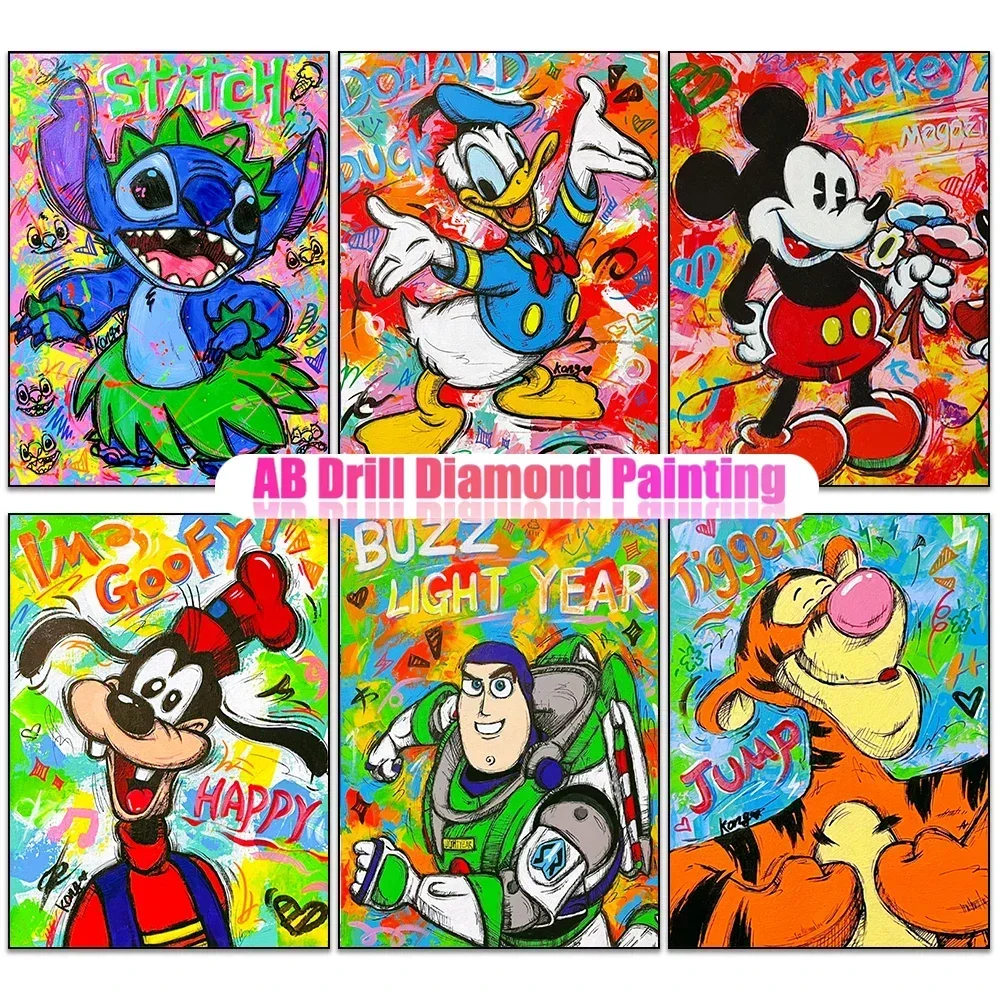 5d diy disney pintura diamante dos desenhos animados cheio de diamante mosaico bordado ponto tigre ponto cruz decoração do quarto das crianças