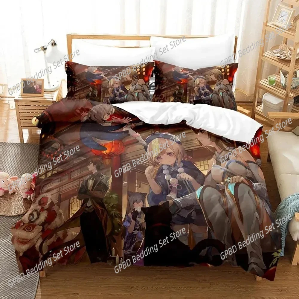 

Anime Genshin Impact Arlecchino 3D Bedding Set Duvet Cover Pillowcases Single Twin Full Queen King Size Home Decor Boys Gift