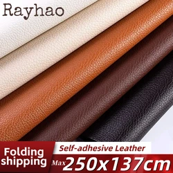 250X137CM Wear-resistant High Viscosity Litchi Stria Leather Repair Patch Fix Stickers Large-area Self-adhesive Leather for Sofa