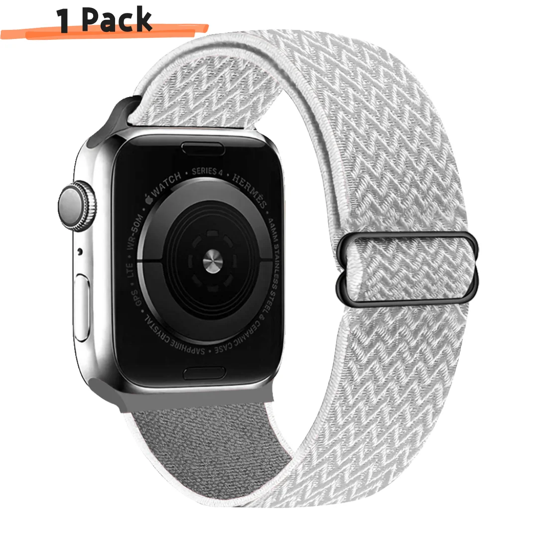 

Nylon Stretchy Solo Loop Watch Band, Compatible with Apple Watch Series1-10，SE, Ultra,Adjustable Replacement Strap for Women Men