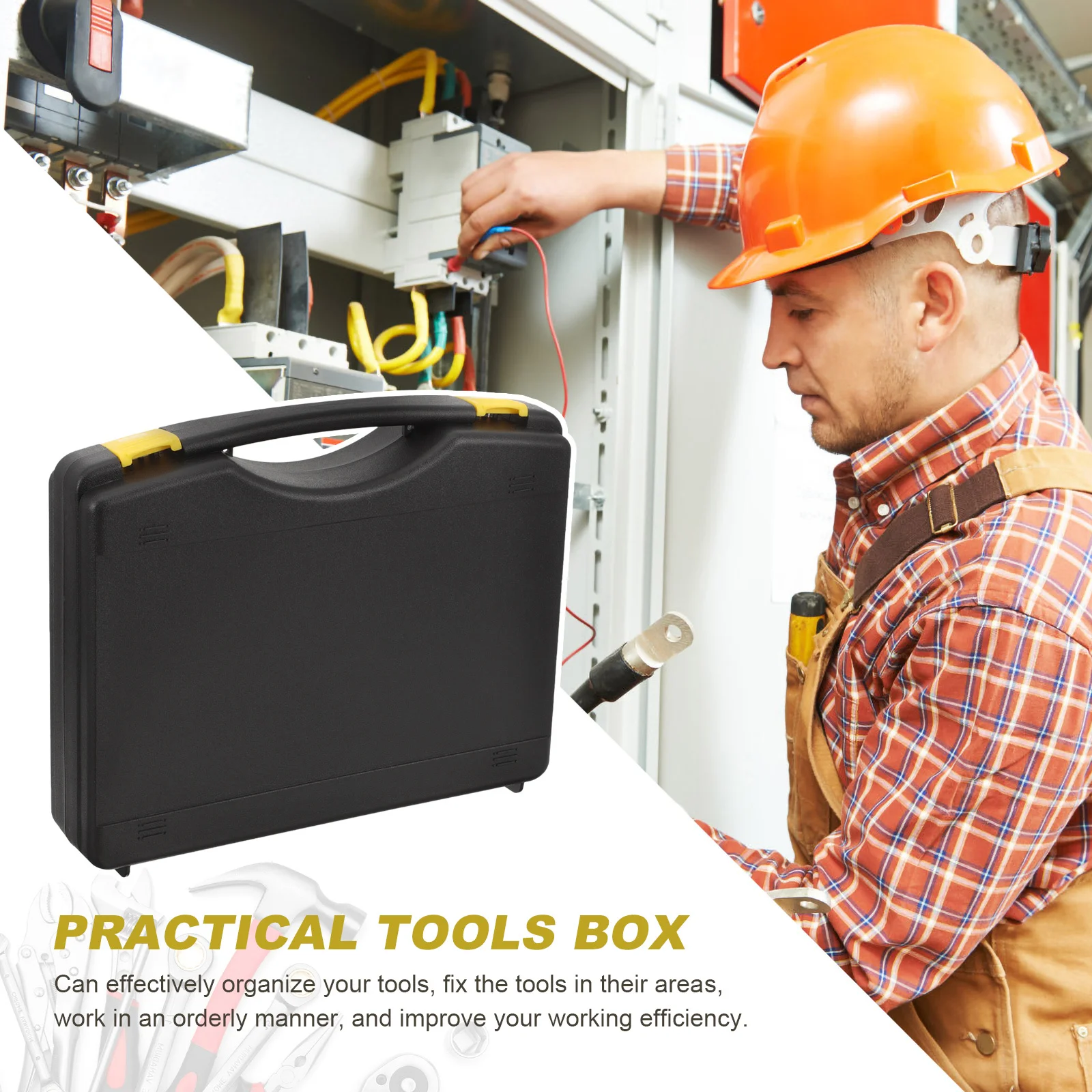 Kotak Perkakas Keras untuk Pengatur Perkakas, Kotak Penyimpanan Perkakas, Wadah Hitam