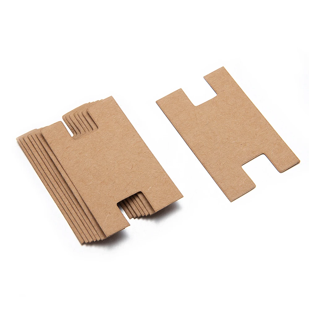 50pcs 3x5cm Kraft Paper Cards Rolling Thread Board Cross Stitch Storage Holder Jewelry Cord Bulk Chain Bracelet Hairband Package