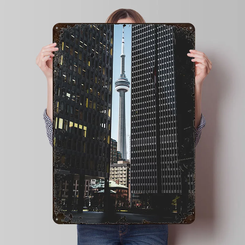 Toronto Poster Customized Vintage Metal Signs Wall Art Retro Tin Plaque for Decoration Home Decor Living Room Accessories House