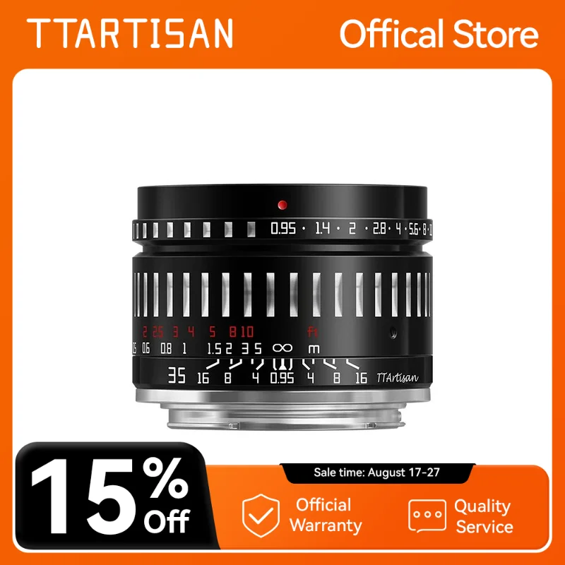 

Объектив TTArtisan 35 мм F0.95 с большой диафрагмой для камеры Sony E Mount Fujifilm X Canon M Canon RF-S Leica L Nikon Z