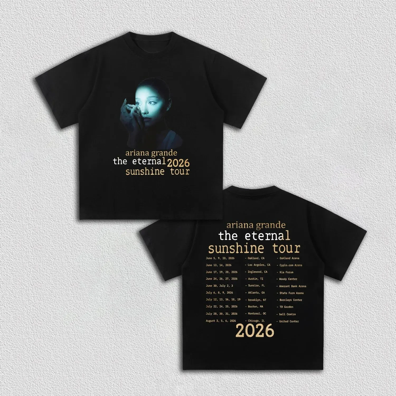 Ariana Grande Eternal Sunshine Tour T-shirt Men and Women Summer Cotton Clothing Fashion Round Neck Short Sleeved Tee Streetwear