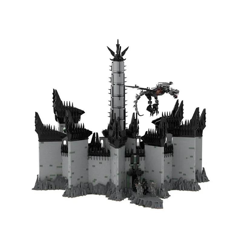 Castle Bricks Magical Rings Moc Building Blocks Movie Scene UCS Minas Morgul Model DIY Assembly Street View Toys Child Gifts