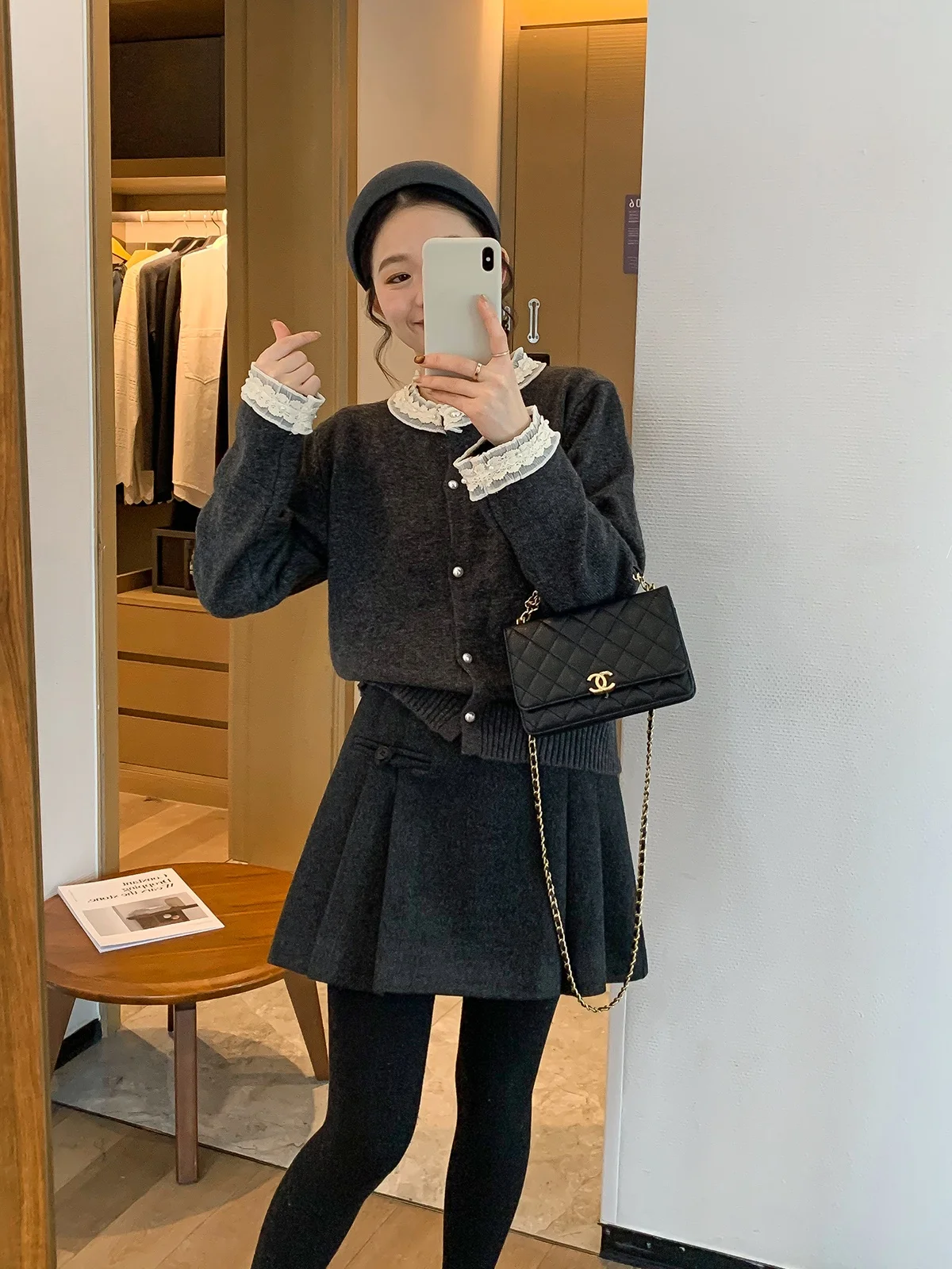 

Модный вязаный кардиган с кружевными вставками, женский зимний новый дизайн Sle Love Devil Fi, свободный крой, длинный свитер