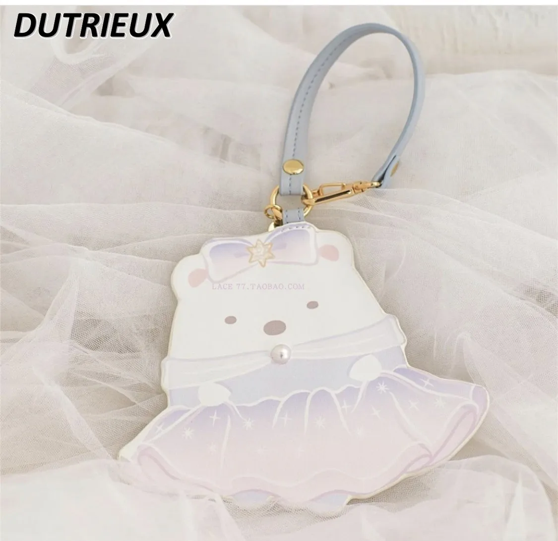 Women's Accessories Original Cooperation Sweet Cute Leather Cream Color Card Bag Clutch Bag Hanging Fashion Key Chains