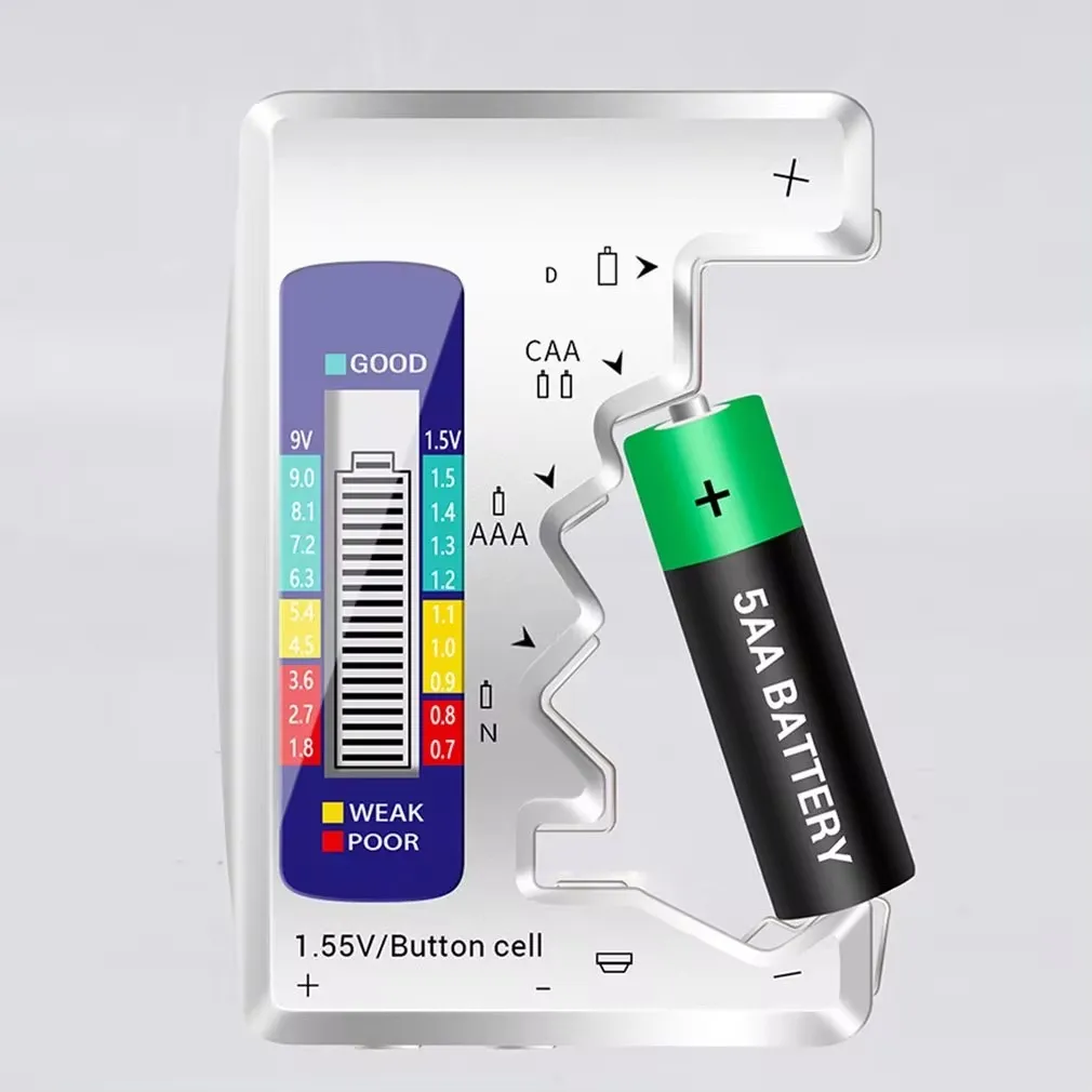 BT886 Digital Battery Tester LCD Display 9V 1.5V Button Cell Battery Capacity Check Detector Capacitance Diagnostic Tool