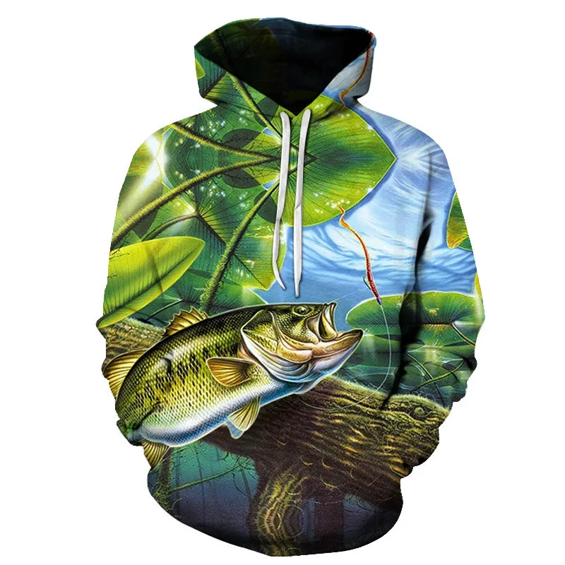 Fashion Fishing 3D Print Hoodie Men Women Streetwear Hip Hop Hoodies Oversized Pullover Hooded Sweatshirts Kids Tops Clothing