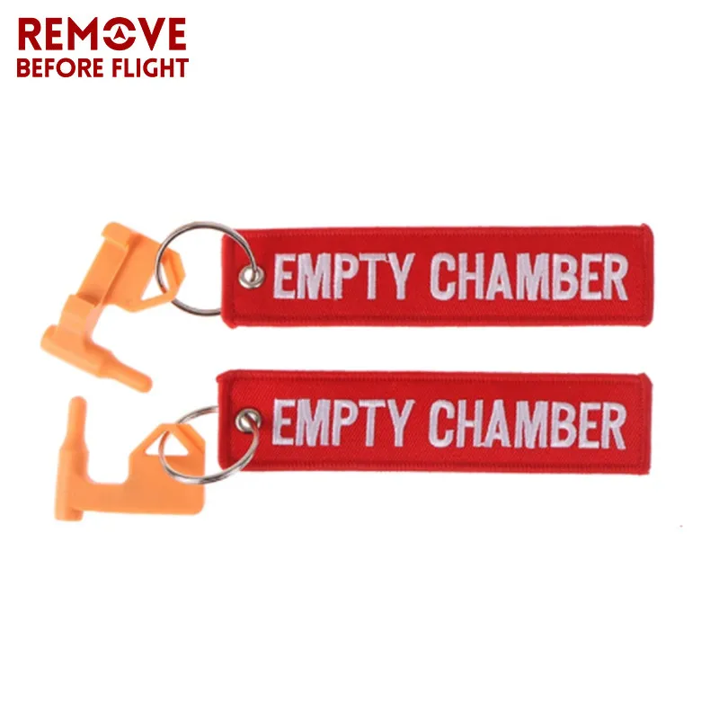 2PCS/Set Tactical REMOVE BEFORE FLIGHT Keychains Chamber Safety Flag Includes Built-in Flathead Tool Hunting Accessories