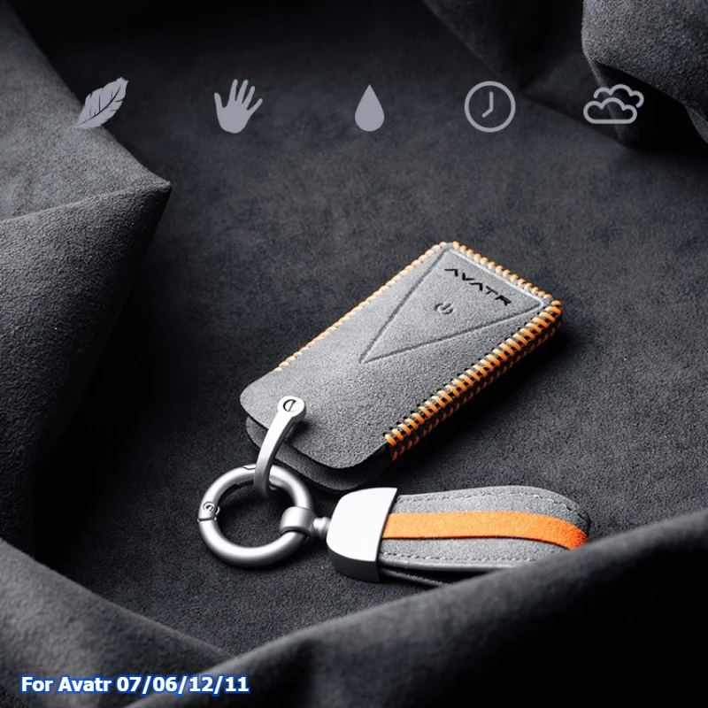 

Для Avatr 07 06 12 11 2025 2026 чехол для автомобильных ключей, сумка из замши, модификация пульта дистанционного управления, защитная крышка для ключей, аксессуары