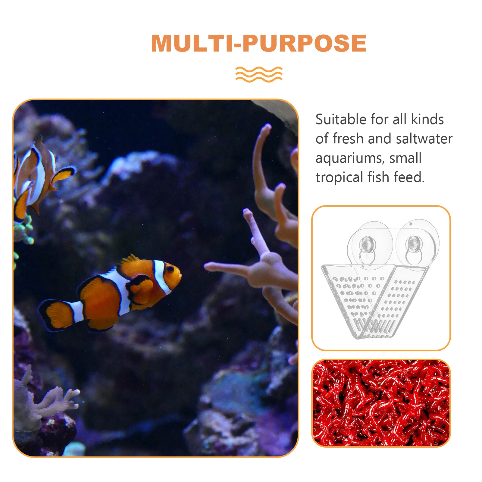

Acrylic Feeder Red Worm Feeding Container Aquarium Bait Feeder Food Dispenser Double Suction Cup Fish Tank Supply Durable Easy