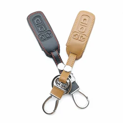 Soft texture leather motorcycle key case cover set for Honda n-one N-BOX N wagon Plus 2018 new 4 buttons keypad shell