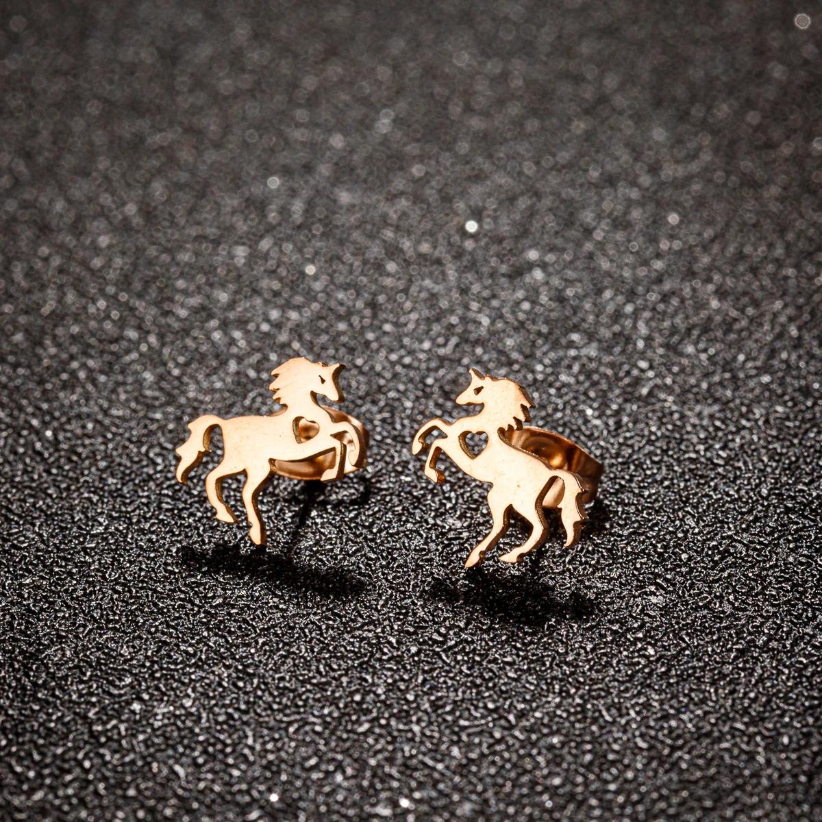Mini Horse Stud Earrings For Girls Women Stainless Steel Sweet Animal Ear Ring Cute Stylish Student Birthday Party Jewelry