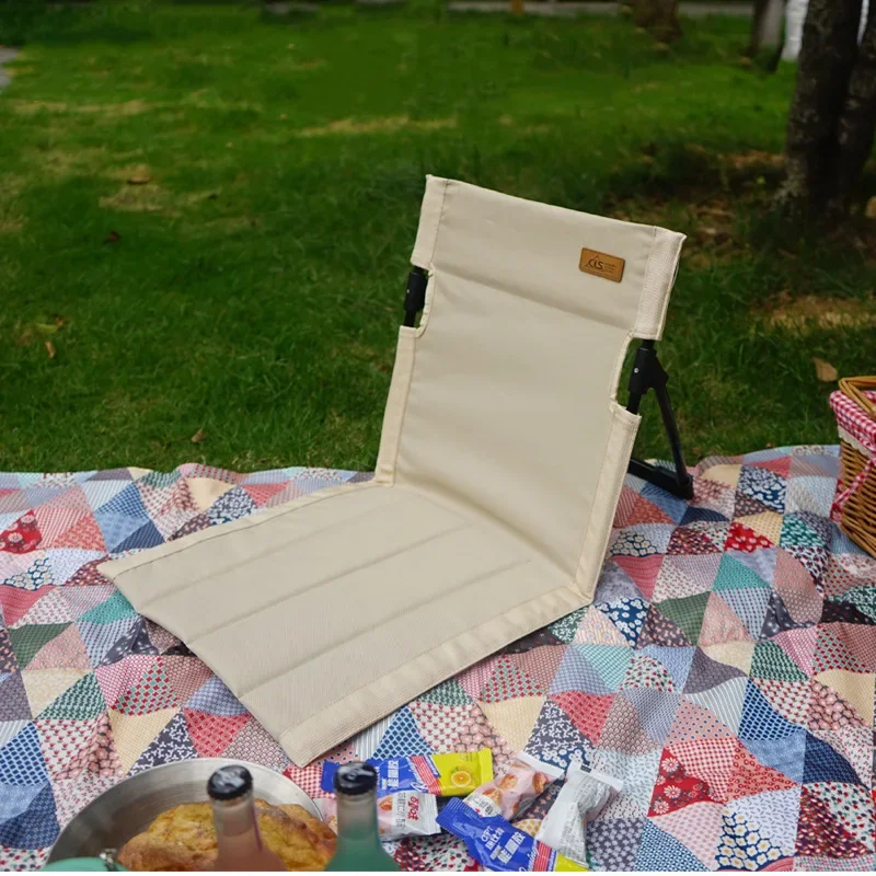 Outdoor Camping Backrest Cushion Chair, Portable Folding Chair, Tent Lounge Chair, Balcony, Park, Lawn, Picnic