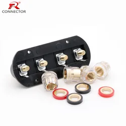 8set Panel Mount Brass Binding Post Speaker stage amplifier Output four-position terminal Speaker accessories Wiring board