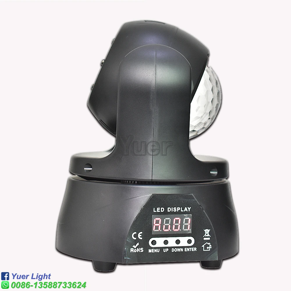 60 واط صغير تتحرك رئيس ضوء RGBW 5in1 LED DMX512 التحكم الصوتي تأثير المشكال ل DJ ديسكو نادي الحفلات عرض مسرحي