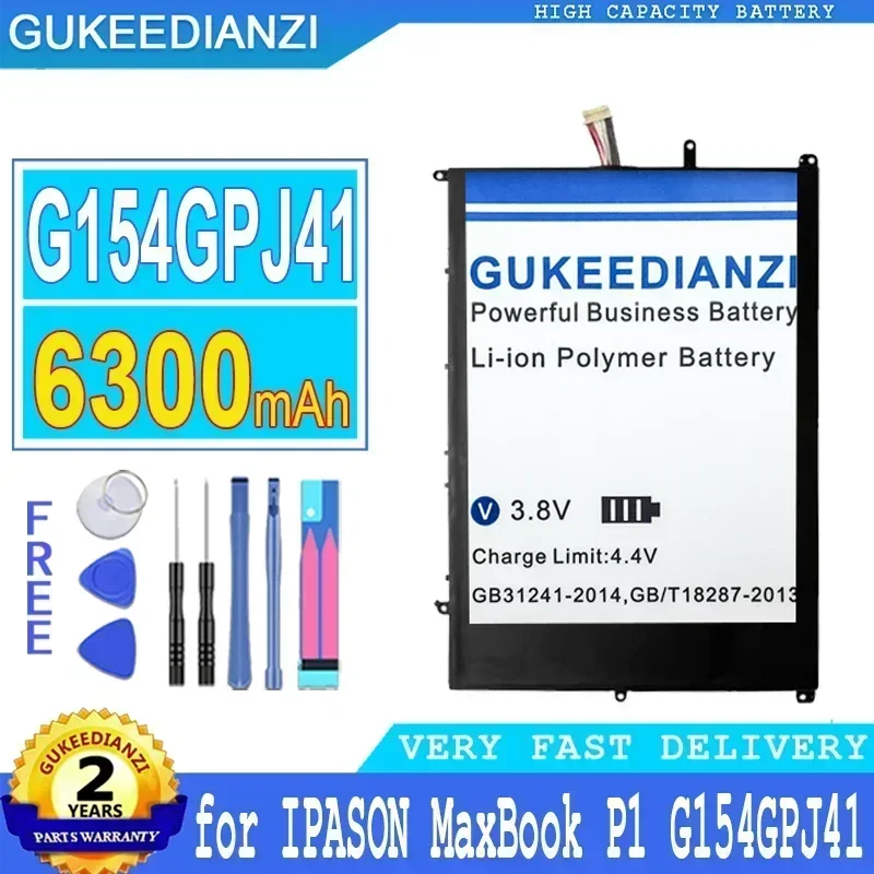 Large Capacity Replacement Backup Battery 6300mAh  For IPASON MaxBook P1 G154GPJ41 32105113X2-I1502HG